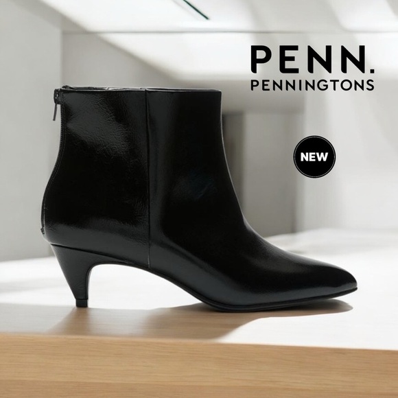 NWT, Penningtons, Pointed Toe Ankle Boot, Very Wide Foot, 9WW, Black - Picture 1 of 9
